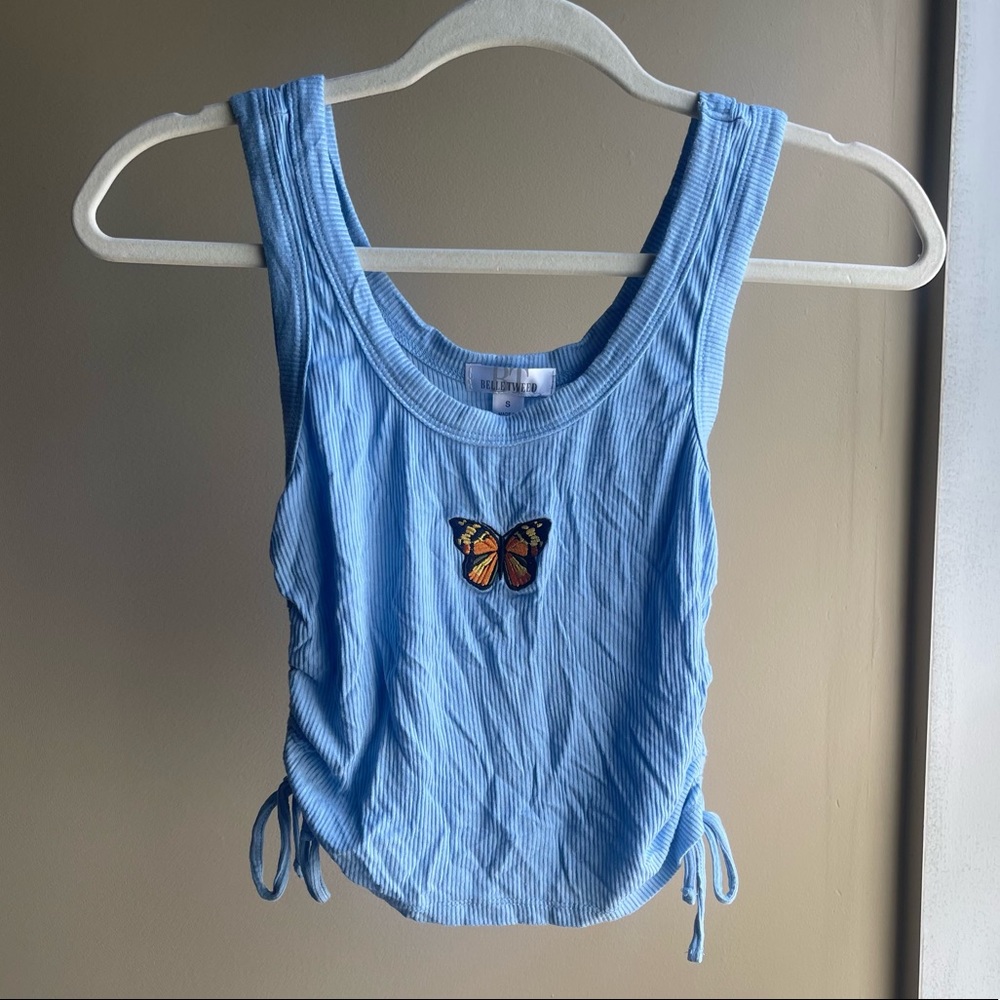 Butterfly Cropped T Shirt Small